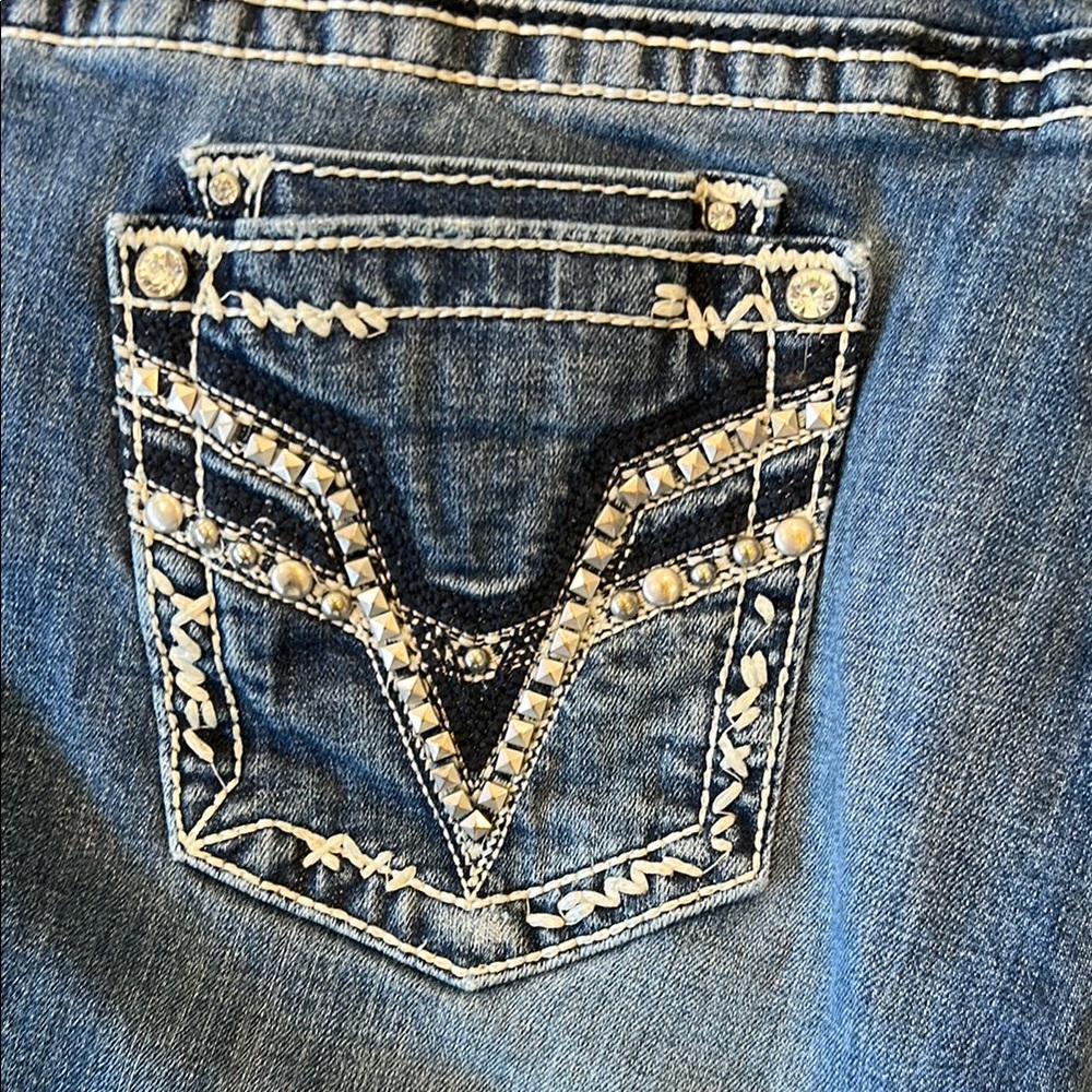 Vigoss Blue Boot Cut Jeans with Decorative Stitching